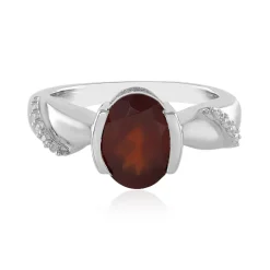 Hessonit-Granat-Silberring