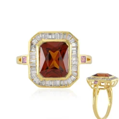 Hessonit-Granat-Silberring (Adela Silber)