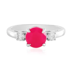 Himbeer-Chalzedon-Silberring