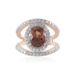 Himbeer-Zirkon-Goldring (SUHANA)