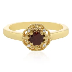 Himbeer-Zirkon-Silberring