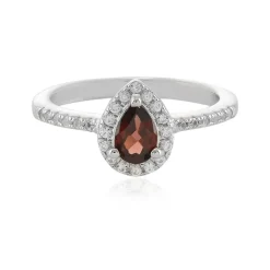 Himbeer-Zirkon-Silberring