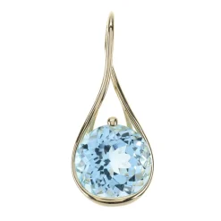 Himmelblauer Topas-Goldanhänger