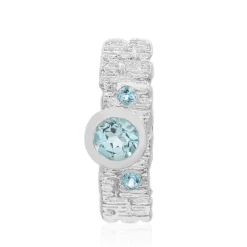 Himmelblauer Topas-Silberanhänger