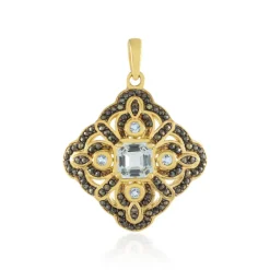 Himmelblauer Topas-Silberanhänger