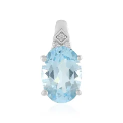 Himmelblauer Topas-Silberanhänger