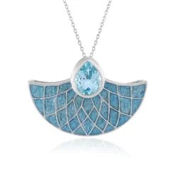 Himmelblauer Topas-Silberhalskette (Adela Silber)