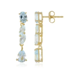 Himmelblauer Topas-Silberohrringe