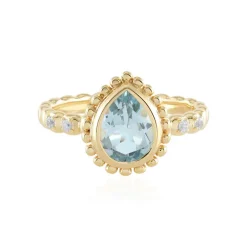 Himmelblauer Topas-Silberring