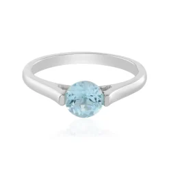 Himmelblauer Topas-Silberring