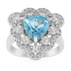 Himmelblauer Topas-Silberring