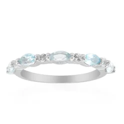 Himmelblauer Topas-Silberring