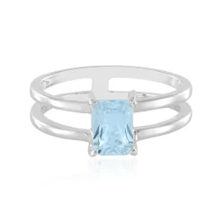 Himmelblauer Topas-Silberring