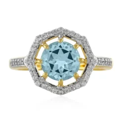 Himmelblauer Topas-Silberring