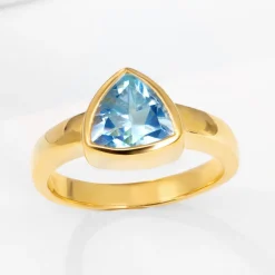 Himmelblauer Topas-Silberring