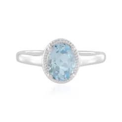 Himmelblauer Topas-Silberring