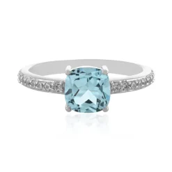 Himmelblauer Topas-Silberring