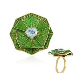 Himmelblauer Topas-Silberring (Adela Silber)