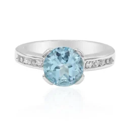 Himmelblauer Topas-Silberring