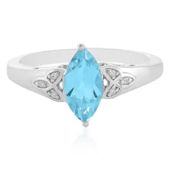 Himmelblauer Topas-Silberring