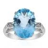 Himmelblauer Topas-Silberring