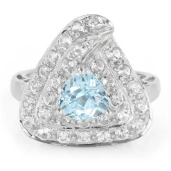 Himmelblauer Topas-Silberring