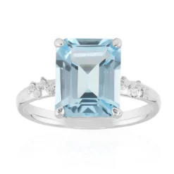 Himmelblauer Topas-Silberring