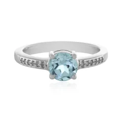 Himmelblauer Topas-Silberring