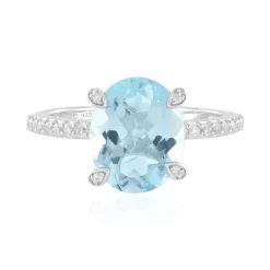 Himmelblauer Topas-Silberring