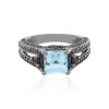 Himmelblauer Topas-Silberring