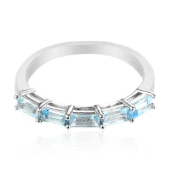 Himmelblauer Topas-Silberring