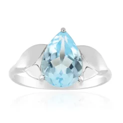 Himmelblauer Topas-Silberring