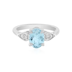 Himmelblauer Topas-Silberring