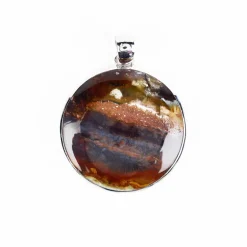 Holzopal-Silberanhänger