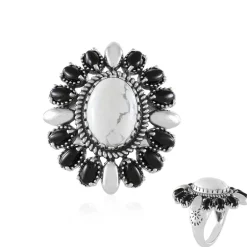 Howlith-Silberring (Desert Chic)