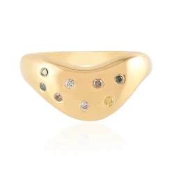 I2 Brillant-Silberring