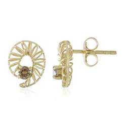 I2 Champagner-Brillant-Goldohrringe (Ornaments by de Melo)