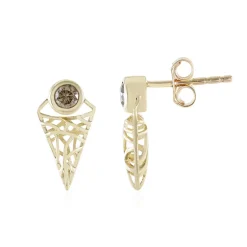 I2 Champagner-Brillant-Goldohrringe (Ornaments by de Melo)