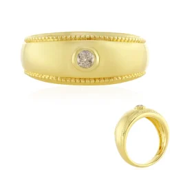 I4 Champagner-Brillant-Silberring