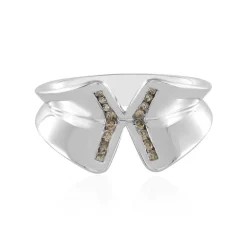 I2 Champagner-Brillant-Silberring (de Melo)