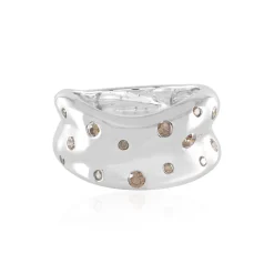 I3 Champagner-Brillant-Silberring (de Melo)