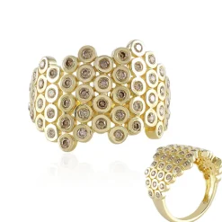 I2 Champagner-Brillant-Silberring