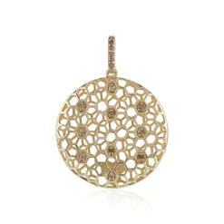 I2 Champagner-Diamant-Goldanhänger (Ornaments by de Melo)