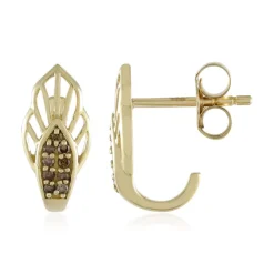 I2 Champagner-Diamant-Goldohrringe (Ornaments by de Melo)