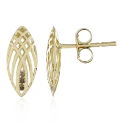 I2 Champagner-Diamant-Goldohrringe (Ornaments by de Melo)