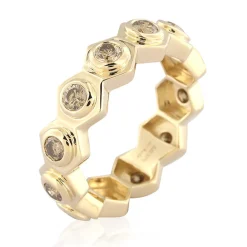 I2 Champagner-Diamant-Goldring (de Melo)