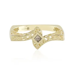 I2 Champagner-Diamant-Goldring (Ornaments by de Melo)