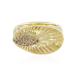 I2 Champagner-Diamant-Goldring (Ornaments by de Melo)