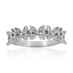 I2 Champagner-Diamant-Silberring