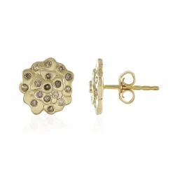 I2 Champagner-Diamant-Silberohrringe